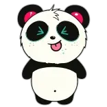 😝 panda, cartoon, animal, cute, kawaii, sticker telegram sticker