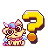 ❓ 픽셀 아트, 물음표, 귀여운, 동물 telegram sticker