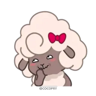 😈 sheep, cartoon, animal, sticker, fluffy, cute telegram sticker