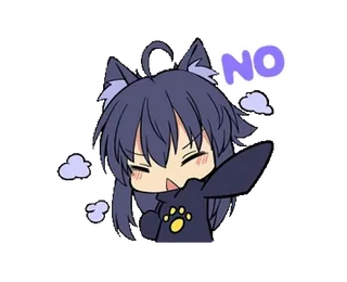 🚫 NO Anime, Gato, Personaje, Lindo, Adhesivo telegram sticker
