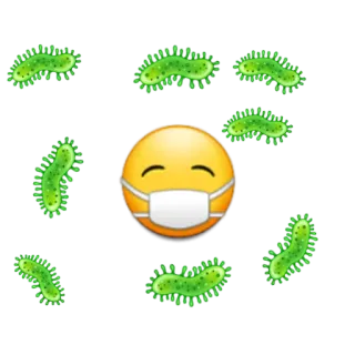🦠 Covid, Vírus, Bactéria, Emoji, Máscara, Saúde telegram sticker