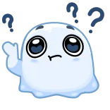🤔 duch, pytanie, słodki, kreskówka, animacja telegram sticker