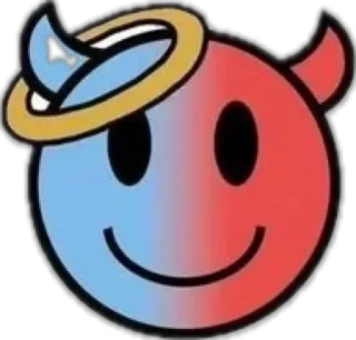 😈 angel, devil, smiley face, good vs evil, halo, horns, cartoon telegram sticker