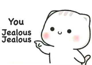🙄 You Jealous Jealous gato, fofo, ciumento, desenho animado, gatinho, animal de estimação telegram sticker