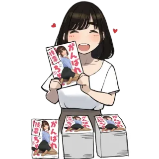 😍 頑張れ Аниме, Девушка, Манга, Книги, Мультфильм telegram sticker
