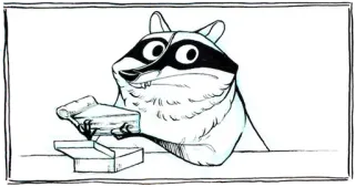 🥧 raccoon, pizza, animal, cartoon, food telegram sticker
