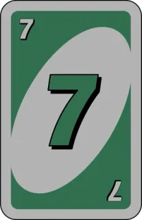 💚 uno, card, game, number, green whatsapp sticker