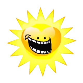 ☀️ sol, dibujos animados, smiley, feliz, amarillo telegram sticker