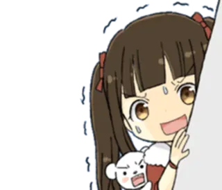 👀 Anime, Dziewczyna, Chibi, Słodkie, Podglądanie, Kreskówka telegram sticker