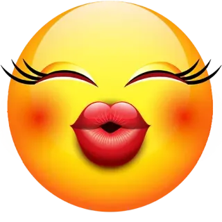 💋 emoji, kiss, face, yellow, expression, smiley whatsapp sticker