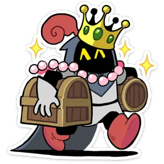 👑 king, treasure, crown, cartoon, character, fantasy, royalty telegram sticker