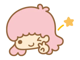 😉 Kiki Kiki, Little Twin Stars, Sanrio, desenho animado, kawaii, fofo, estrela telegram sticker