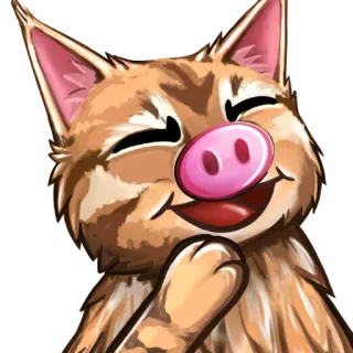 🐖 แมว, หมู, สัตว์, ตลก, ลูกผสม, การ์ตูน telegram sticker