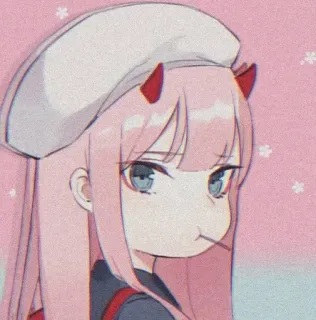 ❤️ Zero Two Darling in the Franxx アニメ, ピンク髪, かわいい, 女の子, ゼロツー, ダーリン・イン・ザ・フランキス telegram sticker