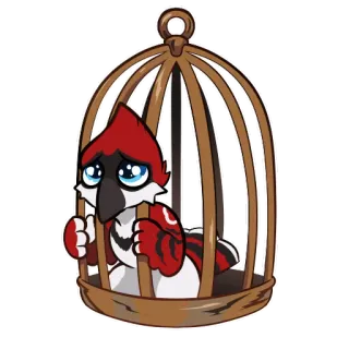 🥺 鳥, 鳥かご, 動物, 悲しい, 監禁, 漫画 telegram sticker
