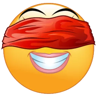 😉 emoji, blindfold, smile, cartoon whatsapp sticker