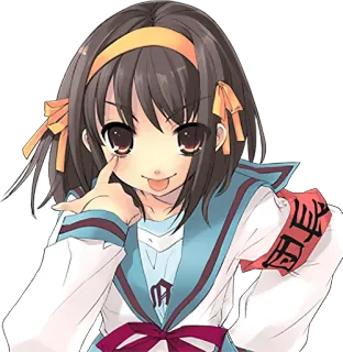 😜 Haruhi Suzumiya The Melancholy of Haruhi Suzumiya อนิเมะ, นักเรียนหญิง, ตัวละคร, ฮารุฮิ สึซึมิยะ telegram sticker