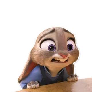 😫 Judy Hopps Zootopia lapin, police, officier, dessin animé, disney, peur, anxiété whatsapp sticker