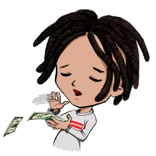 💸 preme dinheiro, personagem, riqueza, supreme, desenho animado whatsapp sticker
