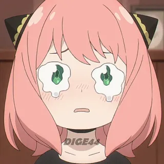 😢 Anya Spy x Family DIGE44 Anime, Cartone animato, Piangere, Anya, Spy x Family, Emotivo telegram sticker
