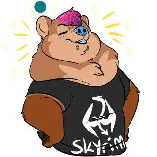 💅 Skyrim urso, Skyrim, video game, antropomórfico, furry telegram sticker