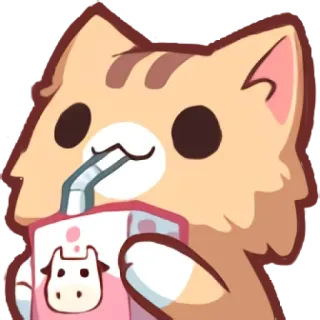 🧃 chat, lait, animal, kawaii, mignon, animal de compagnie telegram sticker