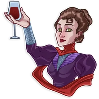 🍷 woman, wine, glass, portrait, celebration, drink telegram sticker