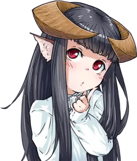 🤔 Anime, Dibujo animado, Personaje, Ilustración, Cuerno, Elfo, Lindo whatsapp sticker