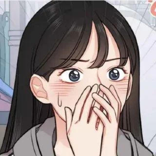 😁 อนิเมะ, ผู้หญิง, การ์ตูน, เขิน, อาย whatsapp sticker