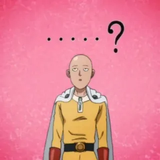 ❔ Saitama One-Punch Man .....? saitama, one-punch man, anime, domanda, confuso, calvo, eroe telegram sticker