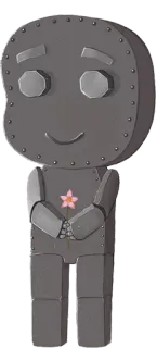 🗿 robot, fiore, carino, cartone animato, acciaio, metallo, chibi telegram sticker