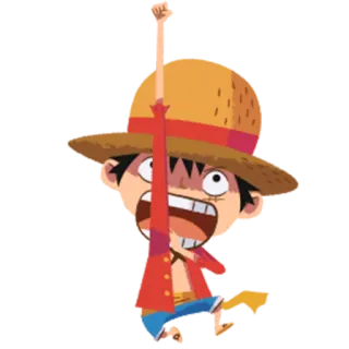 ✊ Monkey D. Luffy One Piece One Piece, Monkey D. Luffy, anime, manga, straw hat telegram sticker