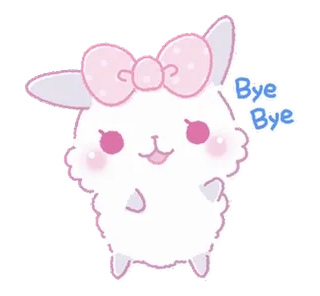 🎀 Bye Bye lapin, mignon, adorable, animal, au revoir telegram sticker