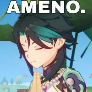 🙏 Xiao Genshin Impact AMENO. anime, video game, prayer, genshin, xiao telegram sticker