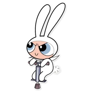 🐰 Buttercup Powerpuff Girls Cartone animato, Coniglio, Pogo stick, Le Superchicche, Lolly telegram sticker