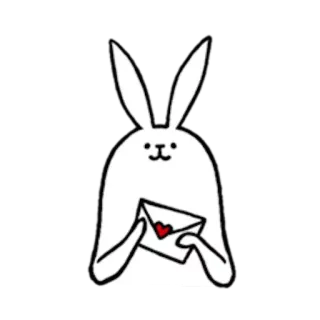 😘 lapin, animal, amour, coeur, lettre, mignon whatsapp sticker