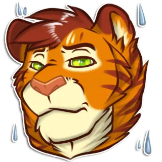 😢 tygrys, antropomorficzny, futrzak, zwierzę, kreskówka, naklejka telegram sticker