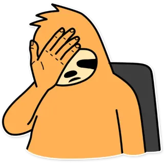 🤦‍♂️ Фейспалм, Разочарование, Фрустрация, Мультик, Оранжевый, Стикер whatsapp sticker