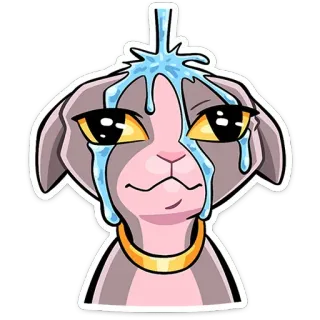 😭 แมว, ร้องไห้, เศร้า, น้ำ, การ์ตูน, สติกเกอร์ telegram sticker