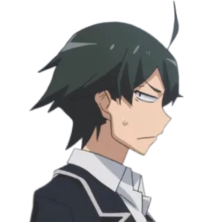 😒 Hachiman Hikigaya My Teen Romantic Comedy SNAFU Anime, Mangá, Personagem, Adolescente, Escola, Desenho animado telegram sticker