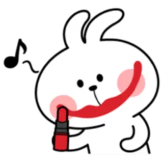 💄 Hase, Make-up, Lippenstift, Cartoon, Süß, Tier, Kosmetik whatsapp sticker