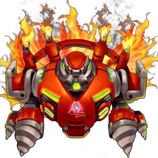 🔥 robot, machine, feu, mécanique, science-fiction telegram sticker