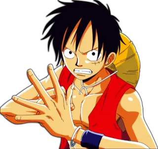 👊 Monkey D. Luffy One Piece 애니메이션, 만화, 몽키 D. 루피, 원피스, 해적, 밀짚모자 telegram sticker