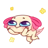 ☺️ axolotl, schattig, sticker, dier, cartoon telegram sticker