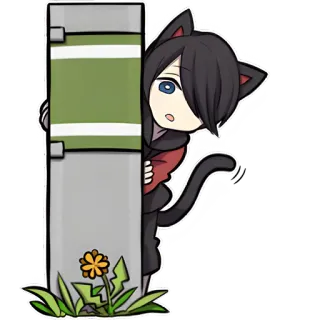 😶 anime, cat, character, cute, cartoon, art telegram sticker