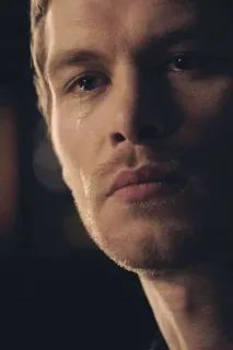 😕 Klaus Mikaelson The Vampire Diaries sad, tears, crying, man, close-up, emotion, vampire telegram sticker
