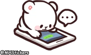 📱 @MHStickers bear, cute, digital, phone, sticker, cartoon whatsapp sticker