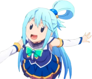 😀 Aqua Konosuba Anime, Konosuba, Aqua, Dibujos animados, Mujer telegram sticker