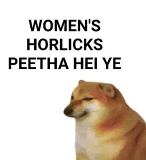 😂 Doge WOMEN'S HORLICKS PEETHA HEI YE doge, meme, funny, horlicks, peetha telegram sticker