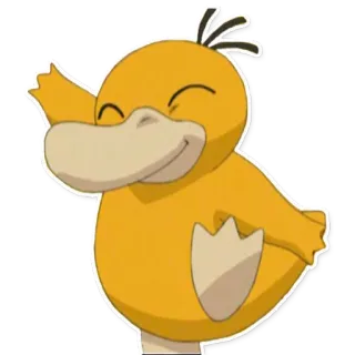 ✊ Psyduck Pokemon Psyduck, โปเกมอน, สีเหลือง, การ์ตูน whatsapp sticker